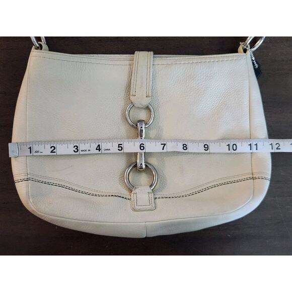 COACH Soft Pebble Collection M0896-F13086 Cream Black Shoulder Bag Read please - Picture 12 of 14